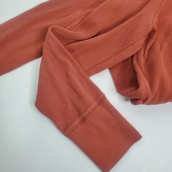 Merona Red Orange Waffle Knit Open Front Cardigan Large - Picture 11 of 11